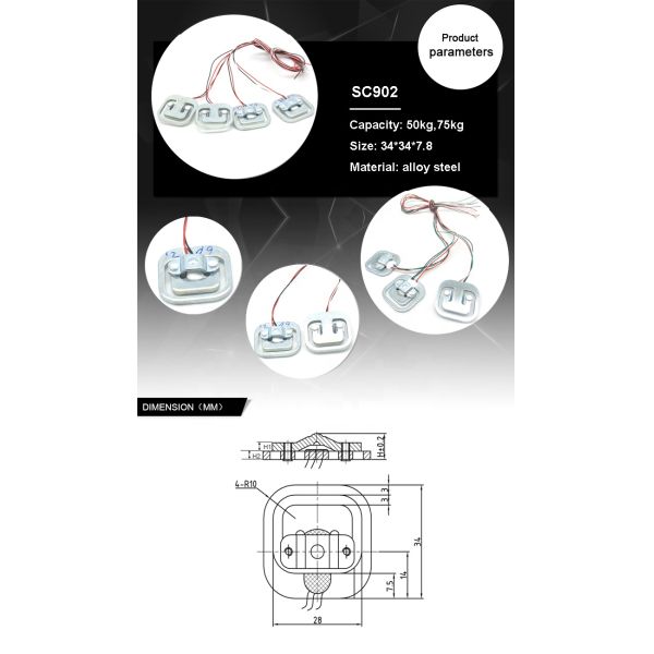 SC902 half bridge body scale load sensor price load cell 50 kg 75 kg 100 kg low price scale load cell price 50kg 75kg 100kg
