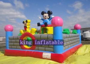 Wholesale Lovely Mickey Kids Inflatable Amusement Park For Jumping Fun 0.45mm - 0.55mm PVC from china suppliers