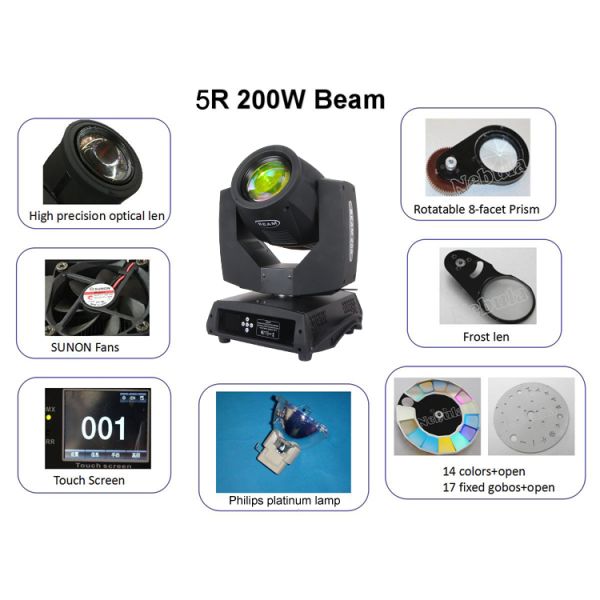 Factory Discount 5r 200w Sharpy Beam Moving Head
