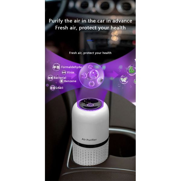 2023 New Arrival Intelligent Portable Car Air Purifier Aromatherapy Machine Multiple Filtering Negative Iron Air Purifier
