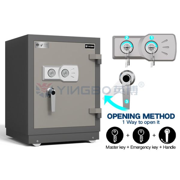 90kg Fireproof Safe Box Home Safe For Money Firearm Valuables Adjustable Shelf