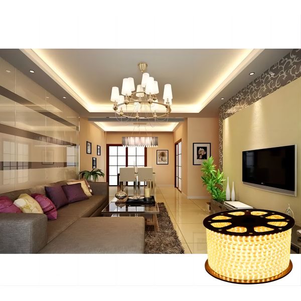 IP65 80Ra 8mm 220V LED Strip 9W High Voltage LED Flexible For White Illumination