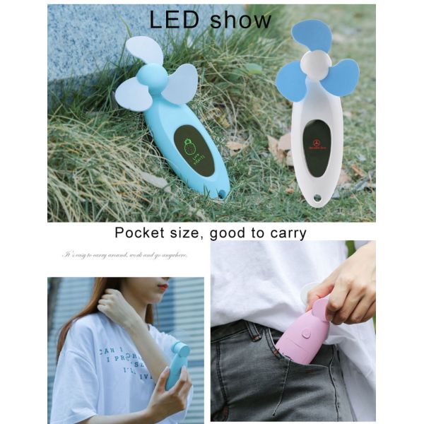 Programmable Led Message Hand Held Electric Fan , Rechargeable Battery Operated Fan