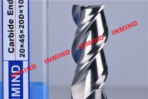 Wholesale HRC50 End Mill Bits For Aluminum 3 Flute No Coating Grain Size 0.8 um Bright Surface from china suppliers
