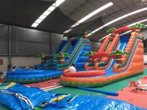 Wholesale Colorful Coconut Tree Wet And Dry Inflatable Slide For Advertising from china suppliers