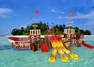 China Pirate Ship Water Playground Equipment / Indoor Commercial Playground Slides on sale