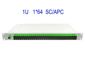 Wholesale 1U Rack Mount 1 × 64 SM Fiber Optic PLC Splitter SC/APC Box 19 Inches white from china suppliers