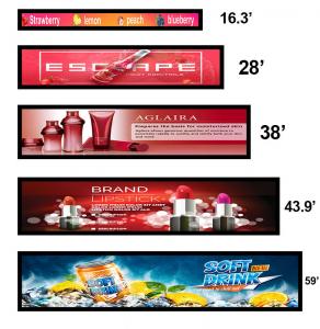 China Wall Mounted Digital Stretched Bar Poster Display 5ms Indoor Ultra Wide Lcd Strips on sale