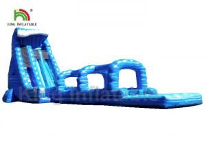 Wholesale Blue Single Lane Outdoor Inflatable Water Slide For Adult Customized 15 * 5m EN71 from china suppliers