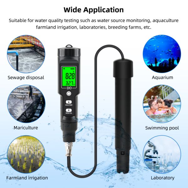 Aquaculture 40.0mg/L Waterproof Dissolved Oxygen Meter
