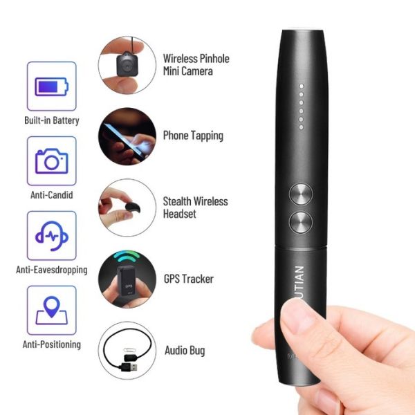 Portable Pen RF Bug Scanner Anti Spy Hidden Wireless Camera Detector Finder