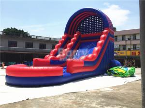 Wholesale Summer Kids / Adult Inflatable Water Slides With Blower Blue And Red from china suppliers