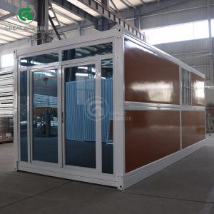 Wholesale Shockproof Fold Out Container Homes Wood Grain Glass Quick Setup from china suppliers