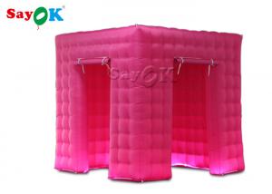 China Event Booth Displays Square Double Middle Door Video Inflatable Photo Booth With Led Light on sale