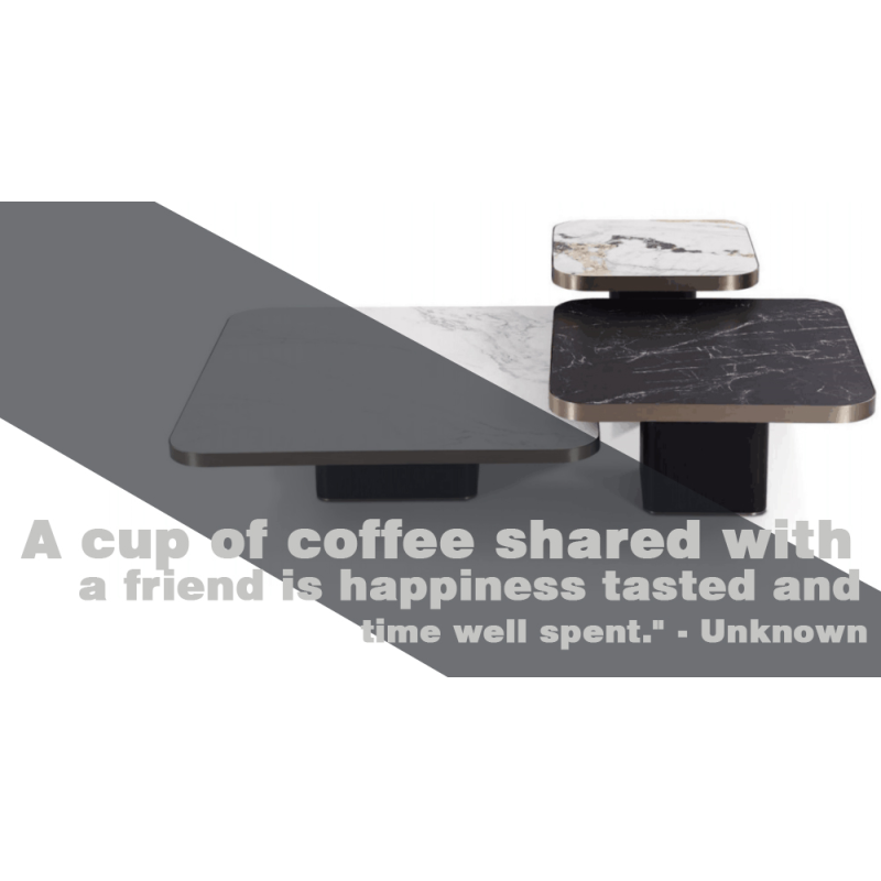 Luxury Ceramic Marble Ceramic Coffee Table Ensemble Blends Classic Contemporary