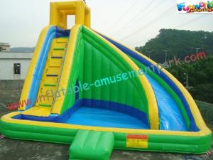Wholesale Green Waterproof Outdoor Inflatable Water Slides , Inflatable Water Slide Pool For Adults and Childrens from china suppliers