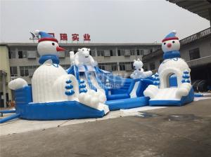 Wholesale Outdoor Amazing Bear Inflatable Water Park With Slide Blue And White from china suppliers