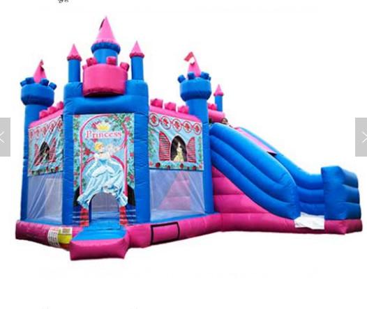 Quality Princess Inflatable Bounce House Combo / Jumpy House With Slide OEM Service for sale