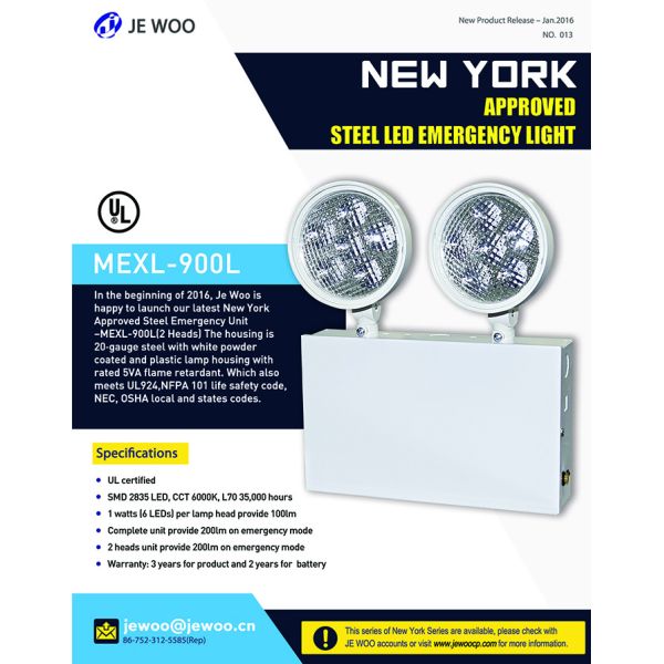 Emergency led lights adjustable round heads with heavy duty steel case
