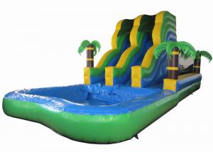 Wholesale Summer 2017 palm trees inflatable water slide on sales inflatable single slide with water pool from china suppliers