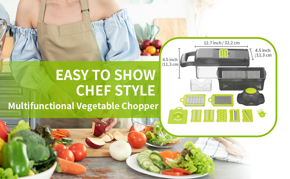 Close-up of vegetable chopper blades and components