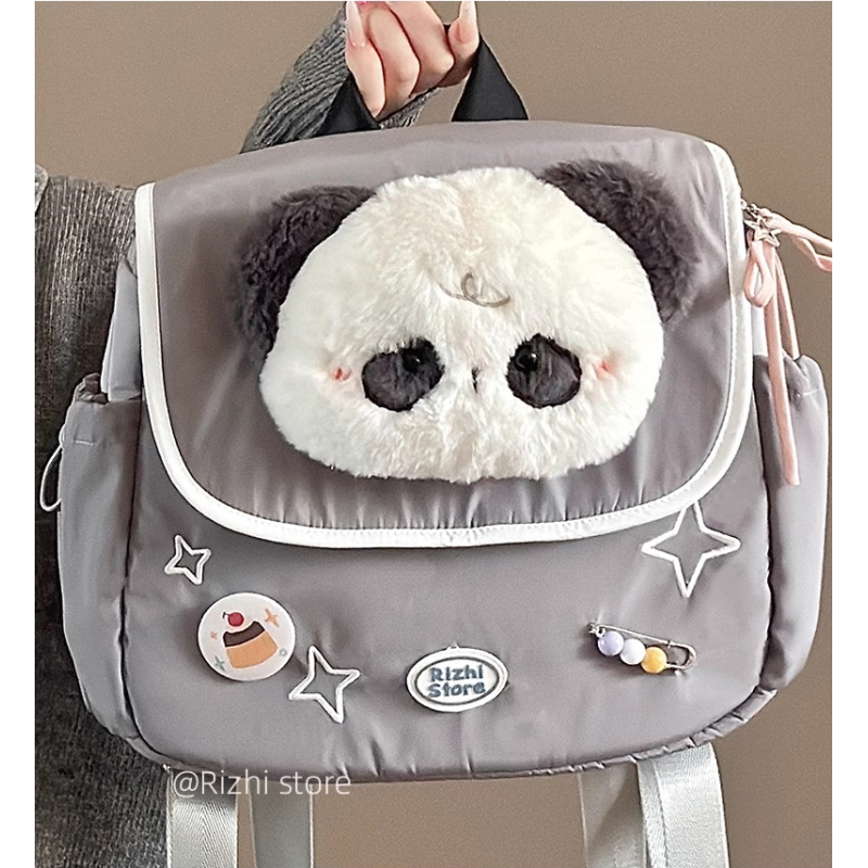 Original children's fun nylon backpack with large capacity, school bag for cute Japanese-style small animals, student backpack