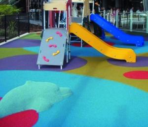 China Kindergarten Epdm Rubber Flooring , Non Slip Thick Rubber Flooring Material on sale