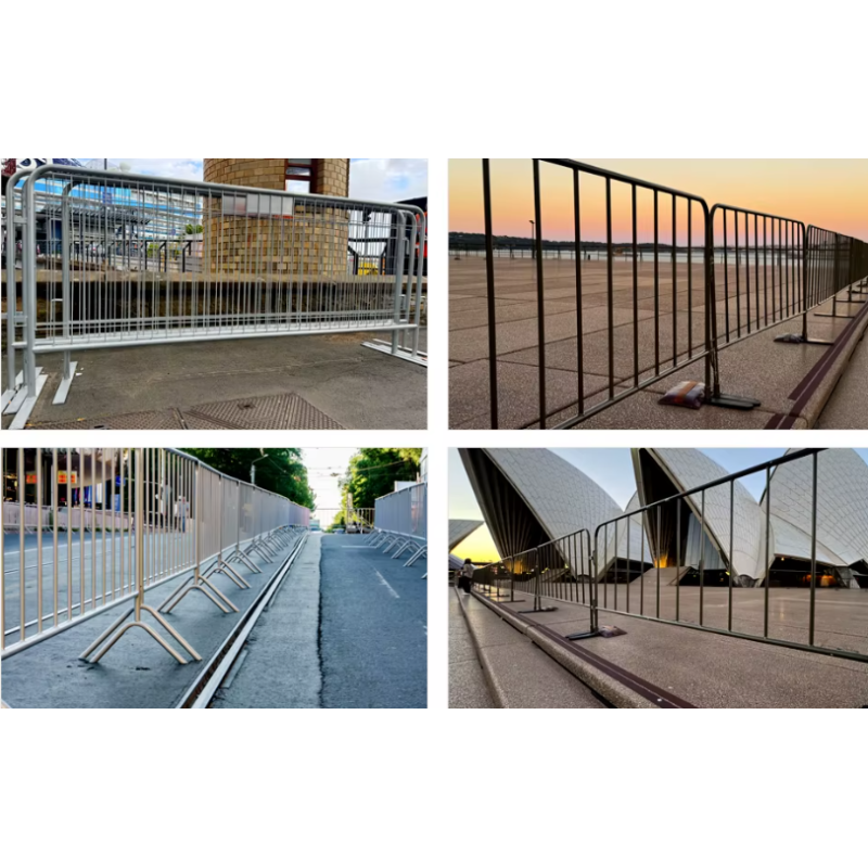 Galvanized Mobile Metal Pedestrian Barriers Crowd Control Event Barriers For Safety