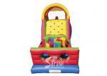 Outdoor commercial rainbow kids inflatable obstacle course with big slide