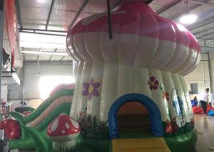 China Kids Home Small Inflatable Bounce House Combo With Slide Party Mushroom Castle on sale