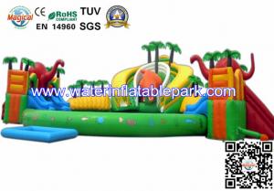 China Outdoor Inflatable Water Park For Kids , Large Inflatable Water Slides With Pool on sale