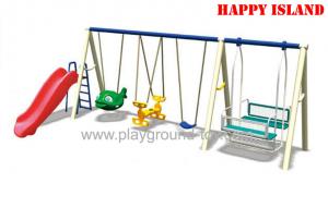 Wholesale Wave Plastic Slide Children Swing Sets , Outdoor Swing Sets For  Park RHA-15803 from china suppliers