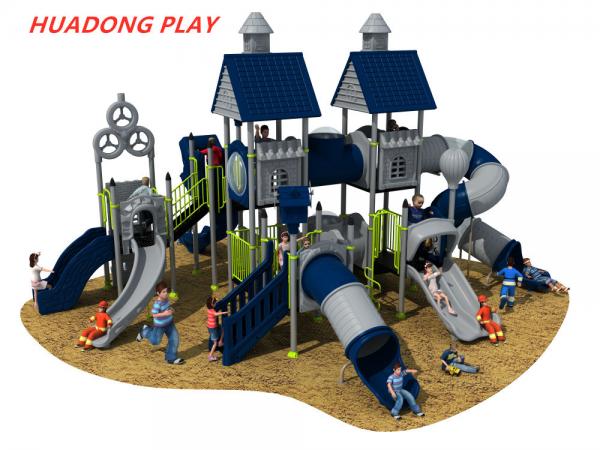 Villa Series Plastic Kids Playground Equipment , Outdoor Play Slide For Childrens
