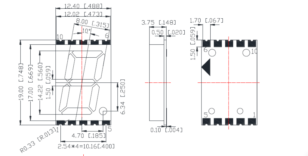 Ultra Thin White 0.56 Inch SMD LED 7 Segment Display