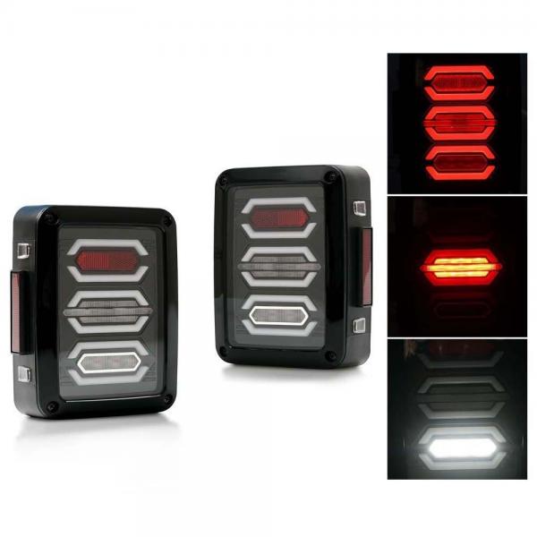 Quality Jeep Smoked LED Tail Lights / Reverse Daytime Running Lamps ABS + PC Material for sale