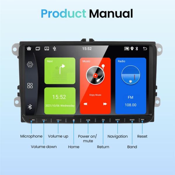 Support Android Auto 9 inch Touch Screen Car Stereo DVD Player for VW Passat B6/Polo