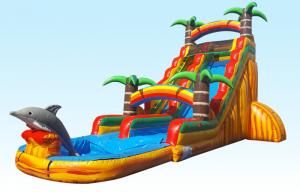 Wholesale Barry PVC Material Inflatable Water Slides 22FT Tropical Paradise With Silk Printing from china suppliers