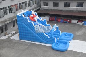 Wholesale 0.55mm PVC Commercial Inflatable Water Slides With Big Pool Rental from china suppliers