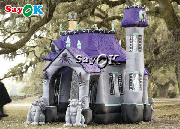 Quality 5m 16ft Horrific Inflatable Halloween Haunted House With Dead Tree Led Lighting for sale
