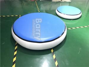 China Round Blue Inflatable Air Track Gymnastics Mat DWF + 1.2mm Plato Material on sale