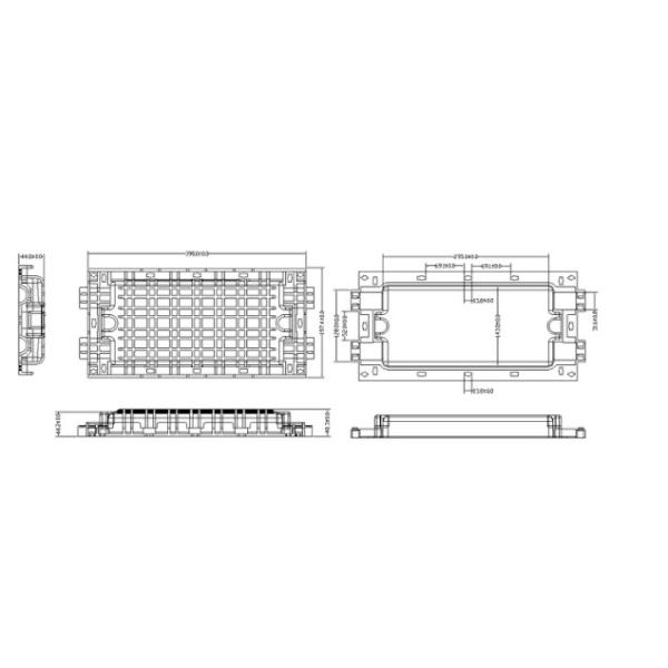 Inline type ABS PP fiber splice enclosure 4 trays for Wall mounted