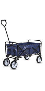 Folding Garden Cart’S Telescoping Adjustable Handle Locks And Extends Allows Effortless Transport
