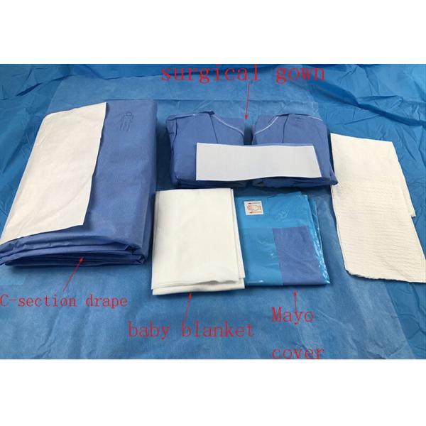 Sterile C - Section Surgical Pack Caesarean Drape Pack Static Free