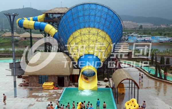 Quality Customized Fiberglass Commercial Family Water Slide For Holiday Resort , 16m Height for sale