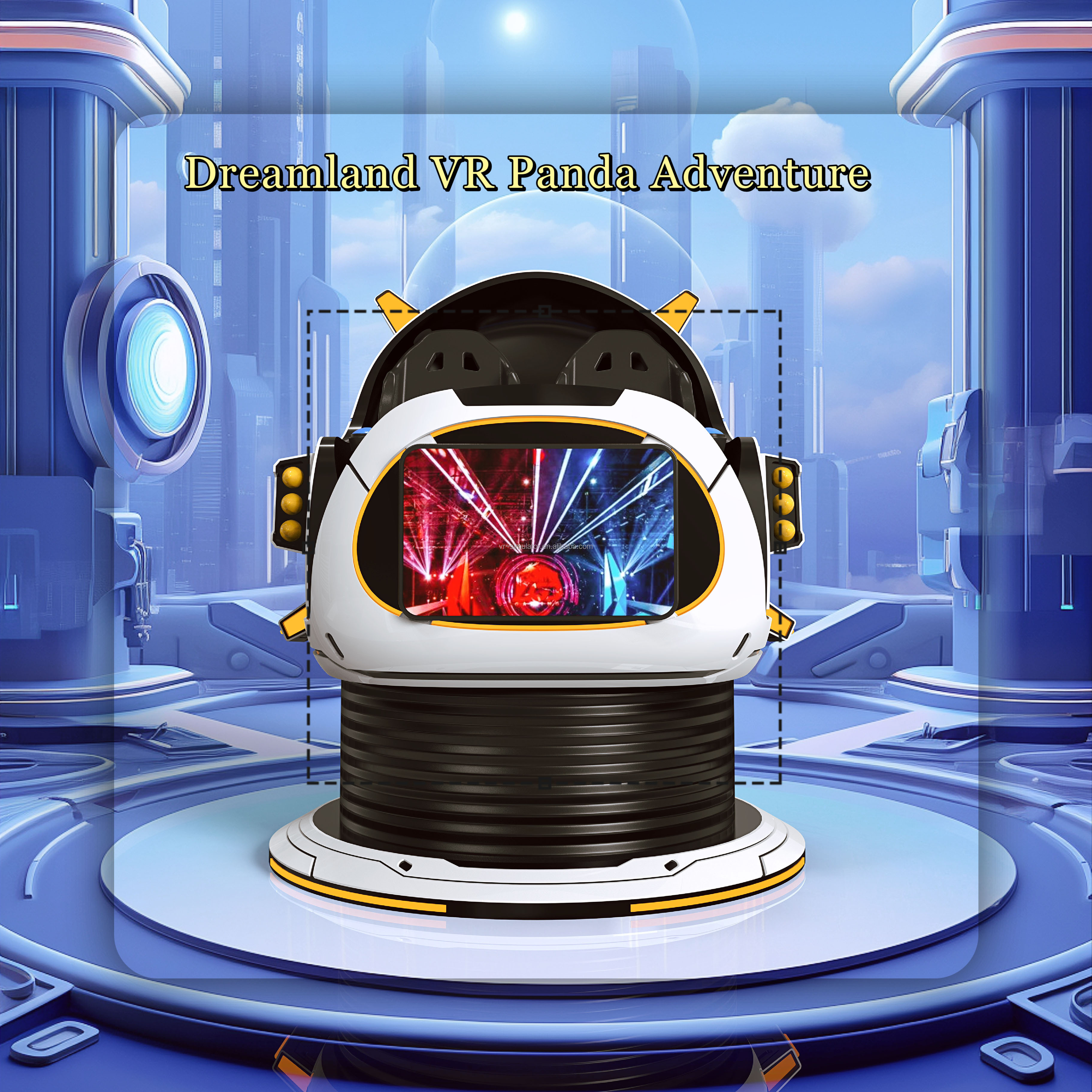 Dreamland Coin Operated VR Panda Adventure VR Roller Coaster Games 9D UFO Cinema 360 VR Flight Simulator Chair