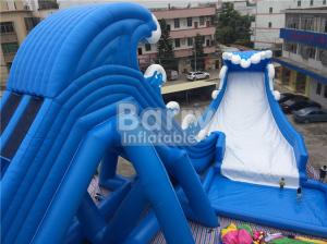 Wholesale Blue Wave 36 * 20 * 15m Giant Inflatable Water Slide With Pool CE/UL Blower from china suppliers