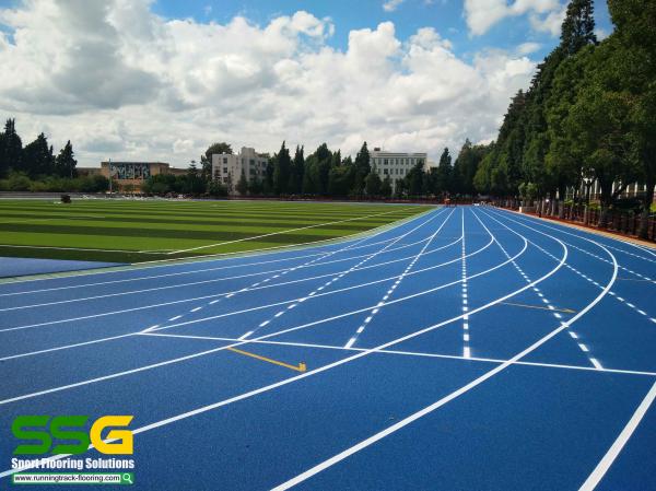 Quality 400m Self Knot Full PU Running Track / University Recycled Rubber Flooring for sale