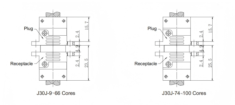 Micro J30J Connector ODM Female D Sub Connector J30J-9ZKP-A With Shielding Braid Cable Clipper