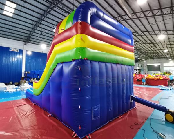 0.55mm PVC Outdoor Inflatable Water Slides With Pool