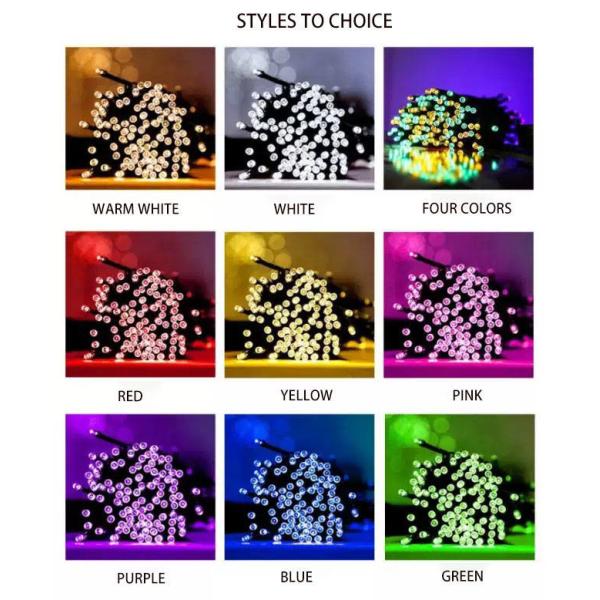 72ft Outdoor Solar String Lights 300MA Reelable With 200 Lamp Beads